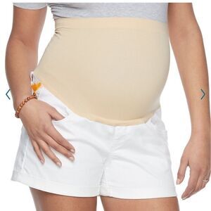 a:glow Maternity White Jean Shorts size 14